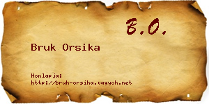 Bruk Orsika névjegykártya